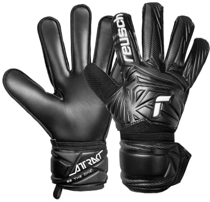 Reusch Torwarthandschuhe Erwachsene | robuster Grip & stabile Passform | starke Ballkontrolle, für Training & Spiel, geeignet für Kunstrasen, Naturrasen & Hartplatz, Größe 7,5-11, Attrakt Solid