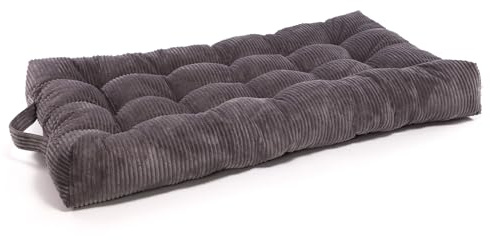 Ecopuf - Bodenmatratze Kinder - Bodenkissen Kinderzimmer - Gesteppt, aus Cord, 70 x 120 x 15 cm Groß, mit Griff - Vielseitige Bequeme Matratze für Kuschelecke, Leseecke - SZ90 Dunkelgrau