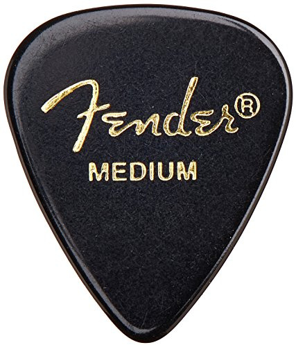 Fender Classic Celluloid Guitar Picks 351 Shape, Black, Medium, 144-Pack