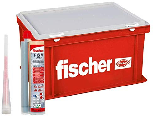 fischer Hochleistungsmörtel FIS V 360 S - Praktischer großer Handwerkerkoffer mit 20 Kartuschen Injektionsmörtel FIS V und 40 Statikmischer FIS MR Plus - 60 - Teile- Art.-Nr. 41835