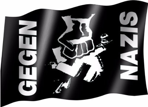 Fahne - Anti Nazi, Schwarz, Proteste, Banner