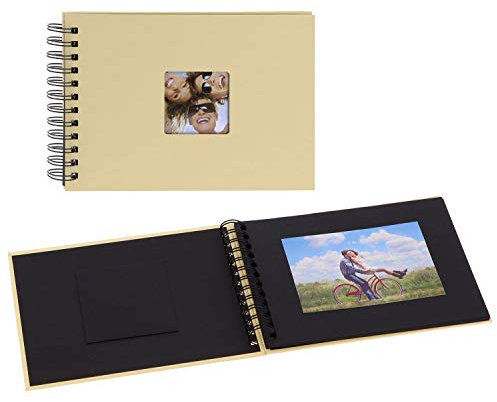 walther design Fotoalbum creme 23 x 17 cm Spiralalbum mit Cover-Ausstanzung, Fun SA-109-H