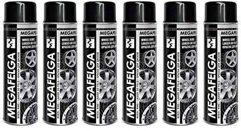 Fahrzeugteile Hoffmann 6er Sparpack 500ml Felgenlack Felgen Farbe SCHWARZ GLANZ