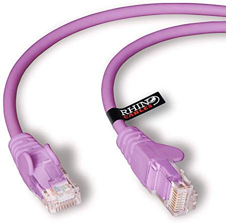 rhinocables CAT 6 High-Speed Gigabit Ethernet Cable - Patch Network Lead for LAN| Snagless UTP With LSZH Jacket | RJ45 Connector - Internet, Router, Modem, Smart TV, PC & More (3m, Violet, Pack of 1)