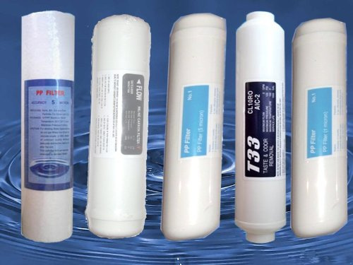 KIT MEDIO RICAMBI 5 FILTRI DEPURATORE ACQUA OSMOSI INVERSA PRODUZIONE DIRETTA RICAMBI DEPURATORE OSMOSI INVERSA