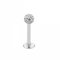 eeddoo Piercing Labret Epoxy Kristall Silber Edelstahl Kristallklar