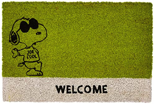 Excelsa Peanuts Zerbino Snoopy, Fibra di Cocco, Verde, 40 x 60 cm