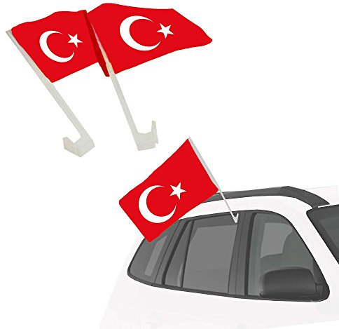 Mianova Fanartikel Autofahne für Fussball WM & EM 2 Stück - Türkei