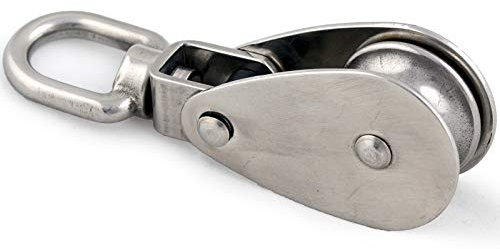 wellenshop Umlenkrolle Seilrolle Riemenscheibe 50 mm Edelstahl 360° Drehbar Pulley Block