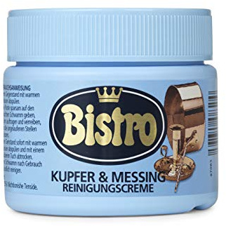 Bistro. Messing Reiniger - und Kupfer Reiniger - Reinigungscreme für Kupfertöpfe, Pfannen, Kerzenständer, uvm. - Wasserbasiert & zu 95% biologisch abbaubar, 150 ml.