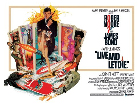 James Bond Live and let Die, 60 x 80 cm, Leinwanddruck, Mehrfarbig