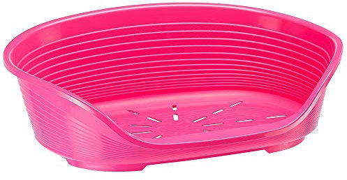 Ferplast Cuccia in Plastica per Cani e Gatti, SIESTA DELUXE 4, 61.5 X 45 X H 21.5 cm, Rosa