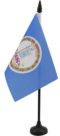 AZ FLAG - Tischflagge Virginia - 15x10 cm - Bundesstaat Virginia Tischfahne 10 x 15 Cm - Flaggen
