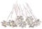 20 Hair Crystal Bridal Accessory Flower Shape Hairdressing Bun Pins Prom Clip Diamante