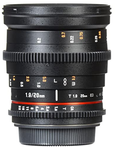 Rokinon 20 mm T1.9 Cine DS AS ED UMC Weitwinkelobjektiv für Canon EF