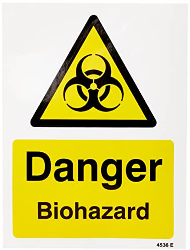 Caledonia-Signs 24536E englisches Schild „Danger Biohazard“, selbstklebendes Vinyl, 200 x 150 mm
