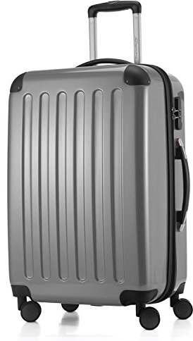 Hauptstadtkoffer - Alex - 4 Doppel-Rollen Hartschalen-Koffer Trolley Rollkoffer Reisekoffer, 65 cm, 74 L, Silber