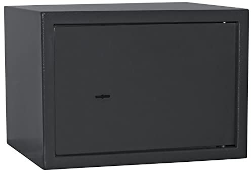 Profirst Möbeltresor Zirkum 25 Doppelbartschloss 2 Schlüssel BxHxT 35x25x28 cm herausnehmbarer Fachboden Filzunterlage am Tresorboden inkl. Befestigungsmaterial Anthrazit