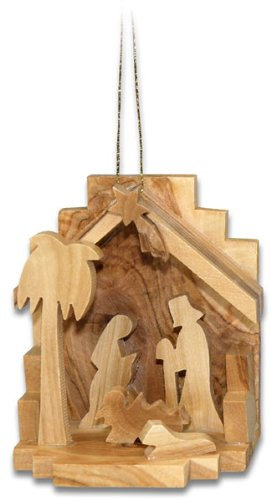 Christliche Geschenkideen °°2630 Holz KRIPPE Olivenholz Handarbeit 7x8cm