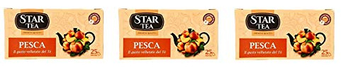 3x Star the Pesca tè tea box 25 Teebeutel Pfirsich 37,5g Schwarztee