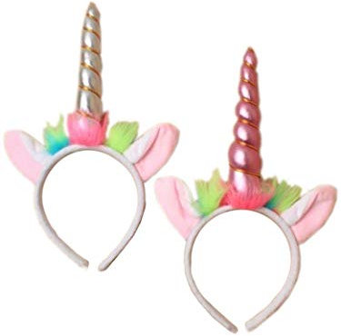 WS Einhorn Haarreifen Unicorn Haarreif Fasching Karneval JGA (Pink)
