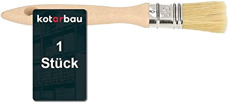 KOTARBAU® Pinceau de peinture avec manche en bois - 25 mm - 1 pièce - Toutes les tailles - Pinceaux plats - Teinture, vernis - Peinture acrylique - Poils résistants - Lavables