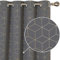 Deconovo Blackout Curtains, Energy Saving Eyelet Curtains, Gold Diamond Printed Curtains for Living Room, 66 x 90 Inch(Width x Length), Light Grey, One Pair