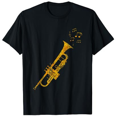 Trompete mit Noten - Jazz Rock Pop Klassik Musik Designer T-Shirt