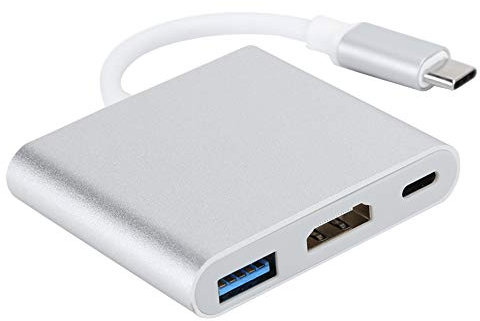 Adaptador HDMI de concentrador USB C, concentrador 3 en 1 Tipo C USB 3.1 a USB-C 4K Adaptador USB 3.0 Cable HDMI para Mouse, Teclado, TV, Disco, PC, Tableta, etc.