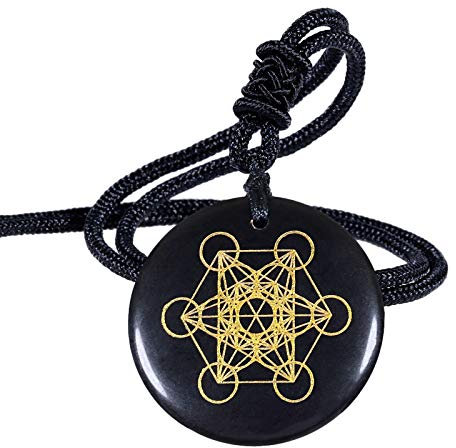 Nupuyai Herren Obsidian Stein Halskette Talisman Heilstein Kette mit Anhänger Runde Amulett Damen für Yoga, Meditation und Chakra Heilung