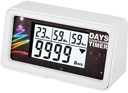 Jayron Hintergrundbeleuchtung Digital 9.999 Tage Countdown Timer Großes LCD Bildschirm Countdown Uhr für den Ruhestand Hochzeit Urlaub Weihnachtsevent Klassenzimmer Kreuzfahrt