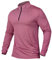 CARWORNIC Men's 1/4 Zip Long Sleeve Gym Running T-Shirts Quick-Dry Golf Tops Outdoor Fishing Hiking Polo Shirts Lightweight Pullover Breathable Spring Workout Athletic Shirts Red