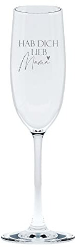 KT-Schmuckdesign Sektglas Leonardo Hab Dich lieb Mama - Geschenkidee Muttertag Gravur Glas mit Spruch