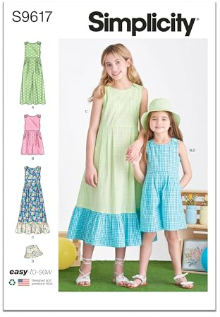 Simplicity SS9617K5 Child/Girl Dress K5 (7-8-10-12-14)