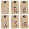 COLOFALLA 12 Stück Geschenktüten Kraftpapier 40 pcs Piraten Aufkleber Sticker Piraten Deko Kindergeburtstag Party Mitgebsel Papiertüten für Piratenparty Geburtstag