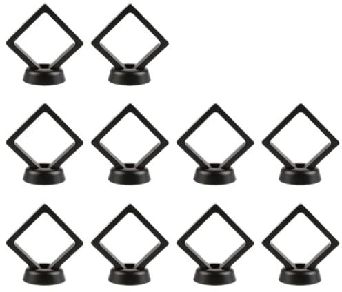 RANRAO 5/10 Stück transparenter schwebender Rahmen, 3D-Displayhalter, 3D-Display-Ständer, Box, transparenter Schmuck für Ring-Münzen-Vitrinen
