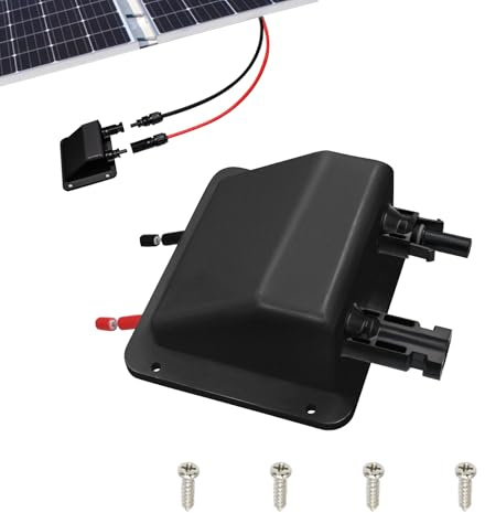 Sayhome Dachdurchführung, Double Solar Kabeleinführung Gehäuse mit 1ft 10awg Solarkabel Verlängerung, IP68 UV-Beständigkeit für Wohnmobil, Boot, Wohnwagen, Marine