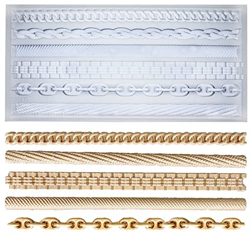 Antike Barock Silikonformen Kuchendeko Fondant Form Kette Muster Rand Strick