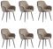 Colenis® Lavinia Esszimmerstuhl, modern, aus Samt und Metall, Beige, 6 Stück
