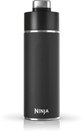 Ninja DW2401BK Thirsti 24oz Travel Water Bottle, for Carbonated Sparkling Drinks, Colder and Fizzier Longer, Leak Proof, 24 Hrs Cold, Dishwasher Safe, Stainless Steel Insulated Tumbler, Onyx Black