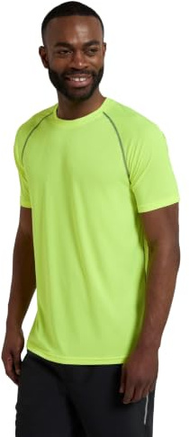 Mountain Warehouse Aero II Mens Short Sleeve Top - T-Shirt, Lightweight Tee Shirt, Breathable Top - for Spring Summer, Gym, Sports, Outdoor Bright Yellow XL