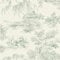 Grandeco Französische Vintage Toile Trees Glatte Tapete, Grün