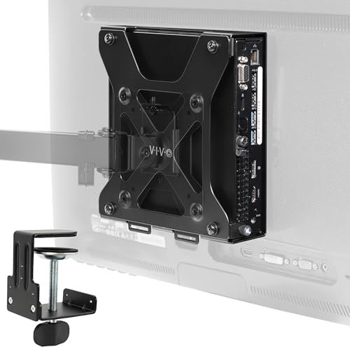 VIVO Behind Monitor VESA Mount Designed for Dell OptiPlex Micro CPU, Monitor Arm Computer Holder, Concealed Back of Screen Mount with Desk Clamp Option, Black, Mount-DLMM1