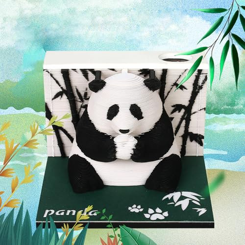 FENGQ 3D-Notizblock, 3D-Notizblock-2025 Memo-Pad Schreibtisch Stifthalter, 2025 Tischkalender-Notizblock, 3D-Kunstkalender, kreatives Papierskulptur-Bastel-DIY-Geschenk (Kalender 2025)