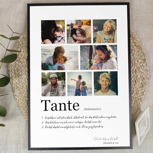 Tante Geschenk Weihnachten - Personalisiertes Fotogeschenk auf Holz - Beste Tante Geschenk, Tante Geschenk Geburtstag, Onkel Und Tante Geschenk, Tante Geschenke, Geschenk für Tante, 8 Bilder