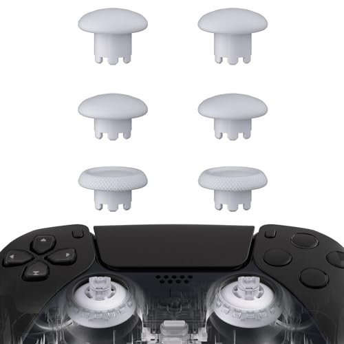eXtremeRate Edge Joystick pour ps5 pour ps4 Manette, 6 Joysticks Interchangeables pour ps5 pour ps4, Blanc Pur