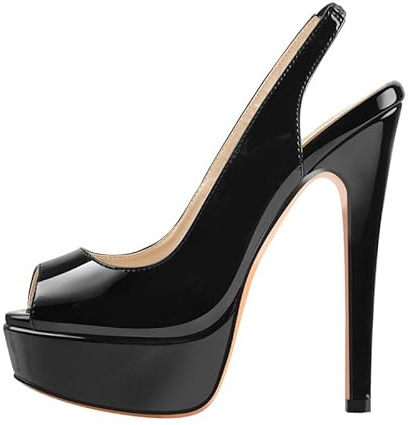 MissHeel Plateau Slingbacks High Heels Stilettos Damenschuhe Abendschuhe