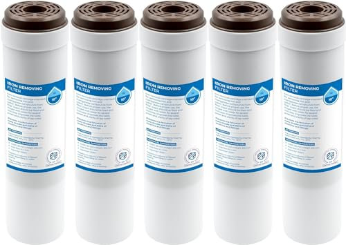 Filtro anti-ferro 10 – 5 Cartuccia - Riduce Ferro e Manganese, Previene Macchie di Ruggine, Durata Fino a 6 Mesi
