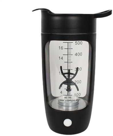 Monozoz Shaker électrique – Bouteille shaker de sécurité haute vitesse pour protéines électriques, rechargeable par USB, tasse shaker portable multifonction avec capacité de 600 ml pour protéines