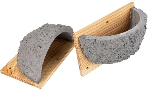 Rauchschwalben Nest - Nistkasten aus Holzbeton und Lärche geölt